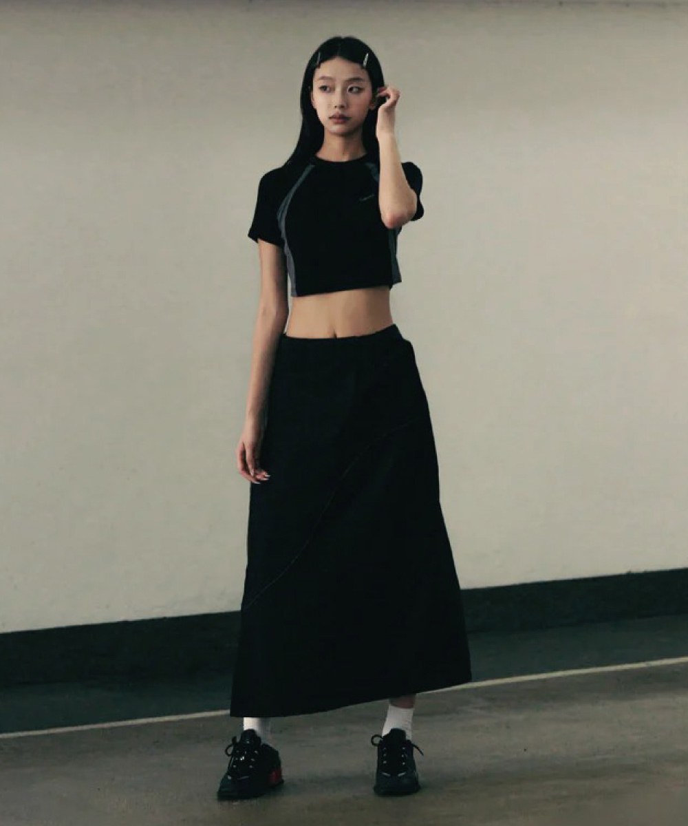 拼接短袖上衣 Patch Cropped Top