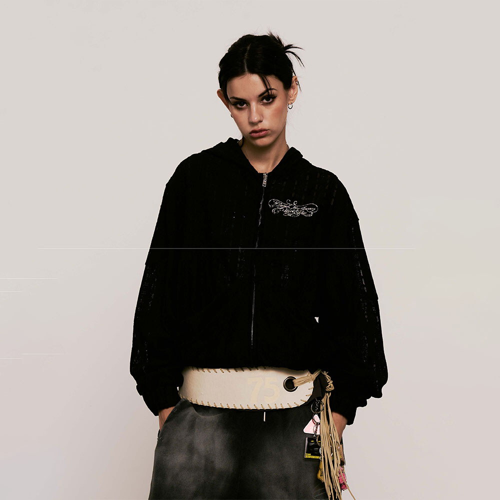 拉鍊帽T Branscombe Tape Lace Zip up Hoodie