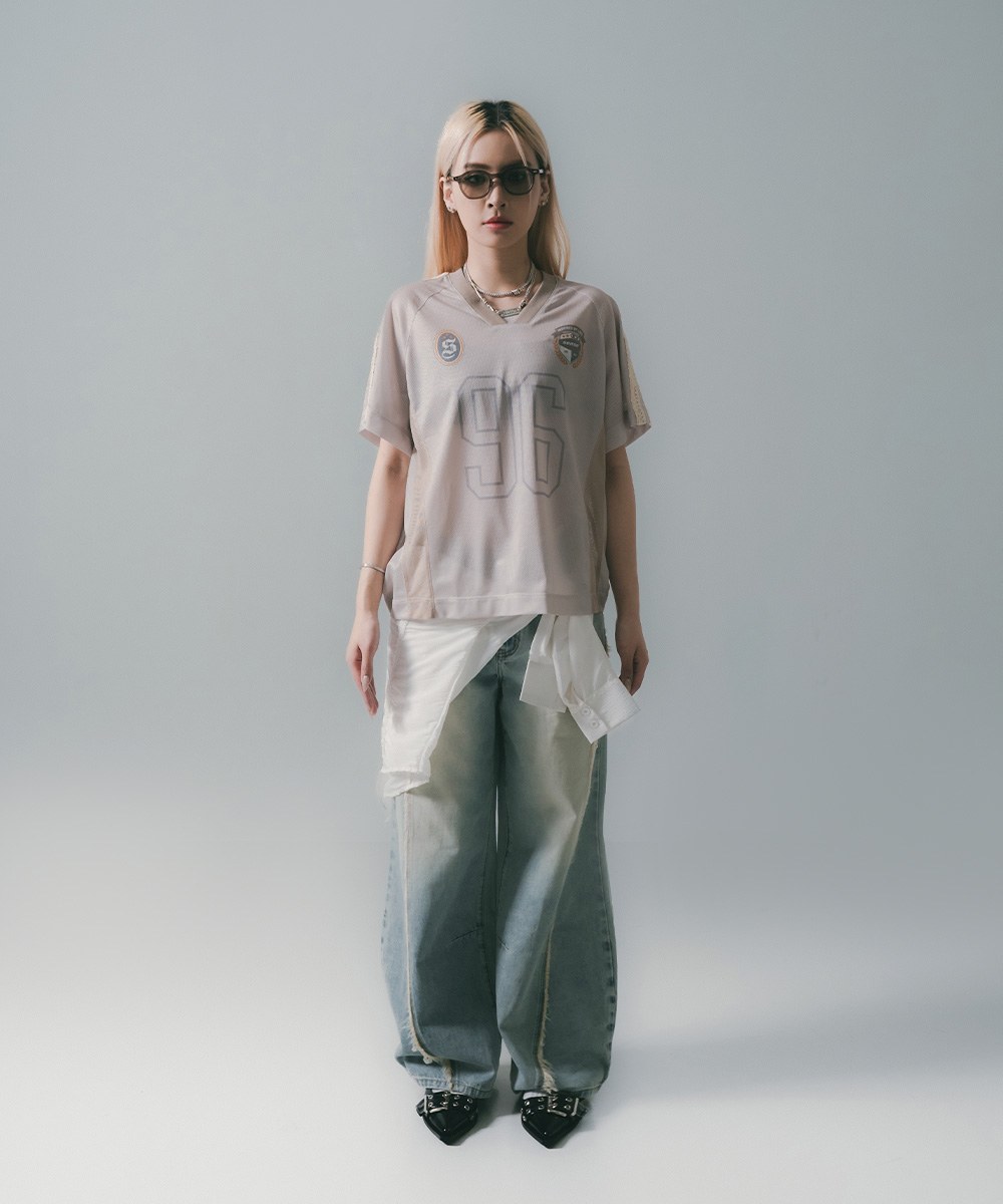 拼接足球上衣 Football Mesh Oversize T-Shirts
