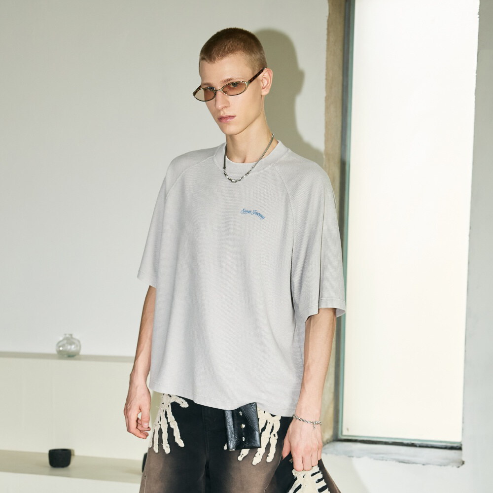 水洗華夫格短Tee Pigment Dyed Waffle Boxy Tee