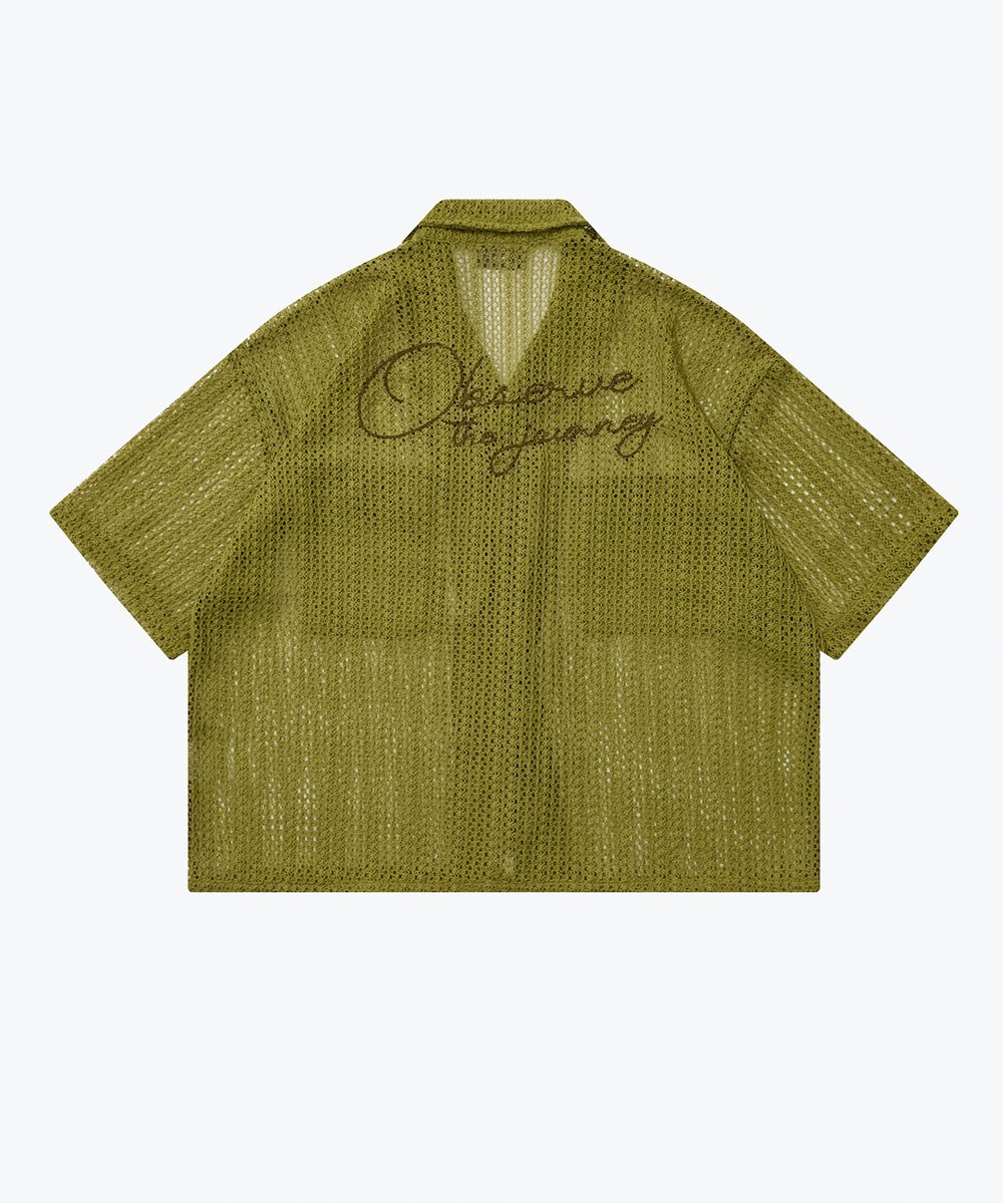 開領針織襯衫 Open Knit Collar Shirt