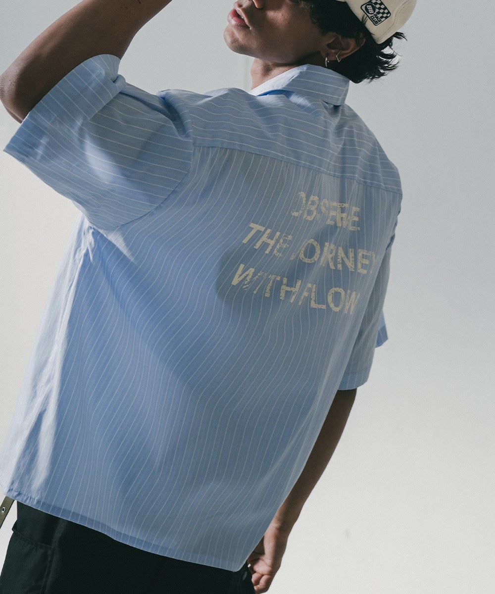 古巴領條紋襯衫 Short Cut Stripe Shirt