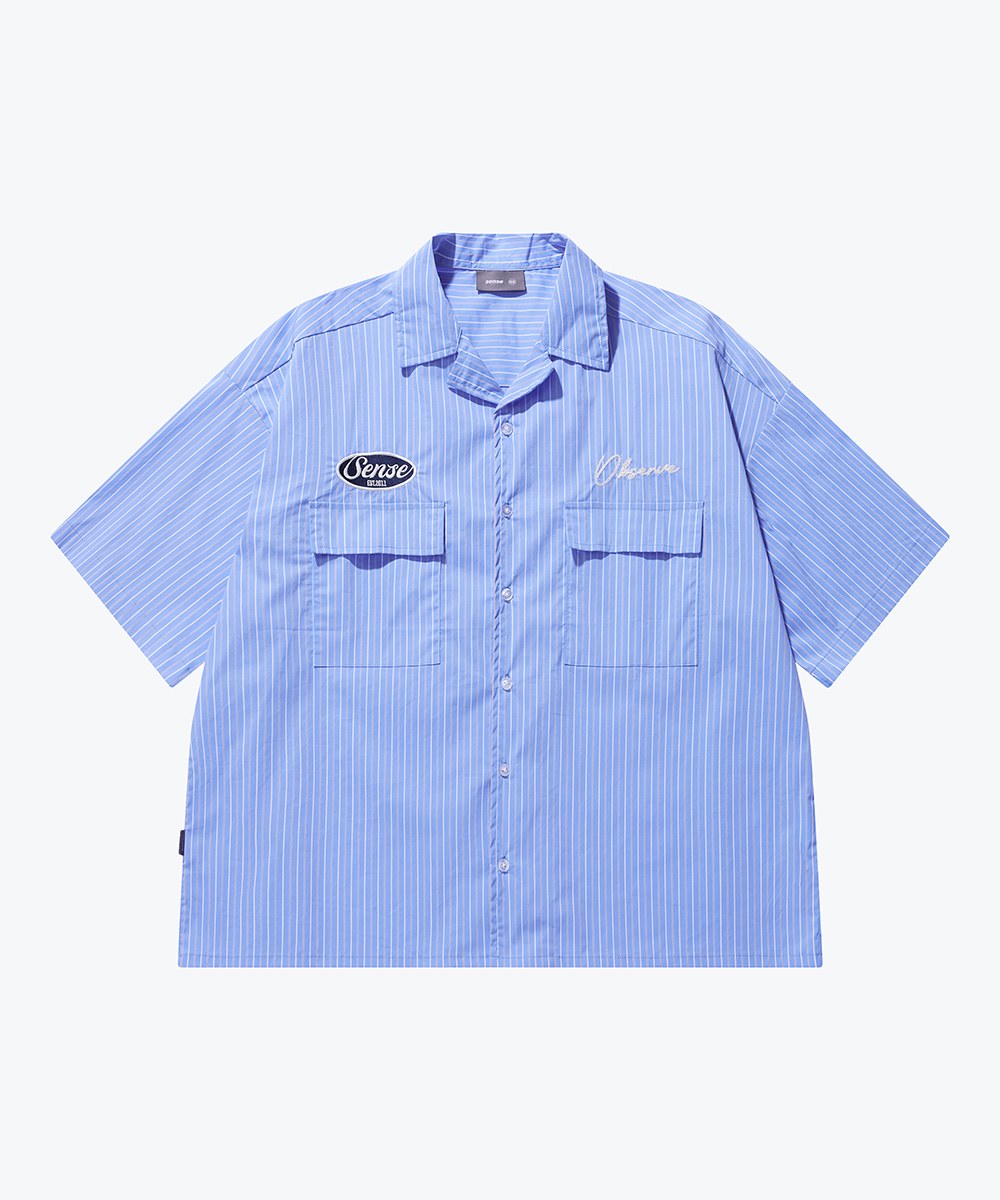 古巴領條紋襯衫 Short Cut Stripe Shirt