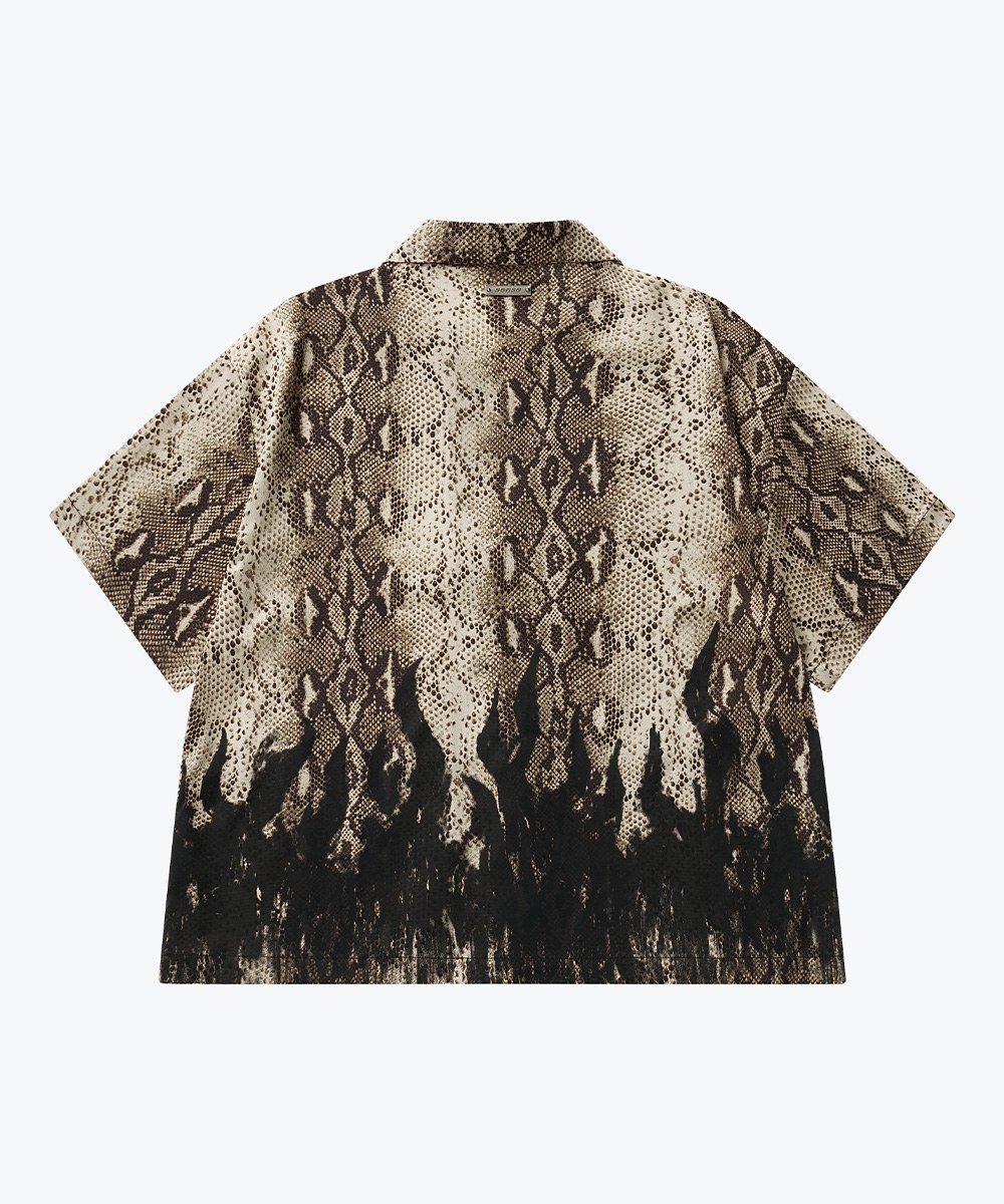蛇紋印花襯衫 Snake Print With Flame Shirt