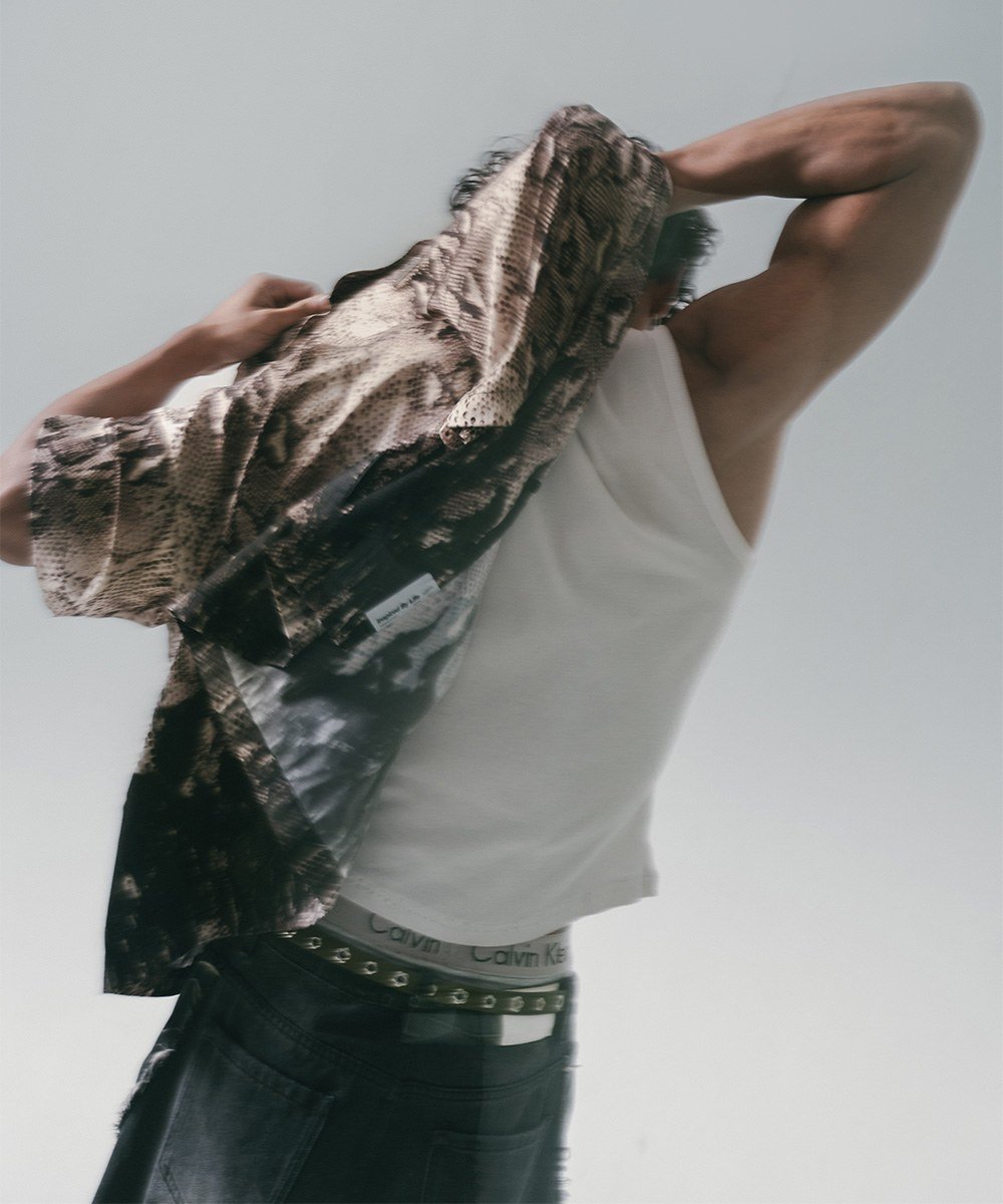 蛇紋印花襯衫 Snake Print With Flame Shirt