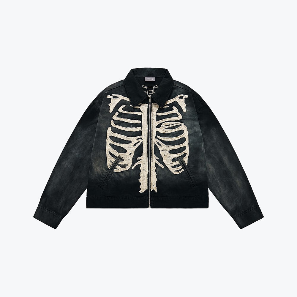 骨骼拼布外套 Bone Patch Sulfur Dye Jacket