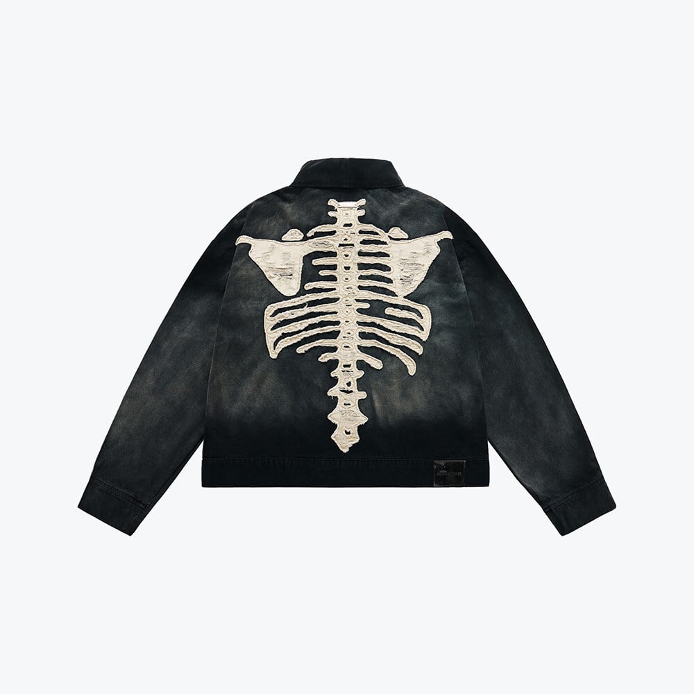 骨骼拼布外套 Bone Patch Sulfur Dye Jacket