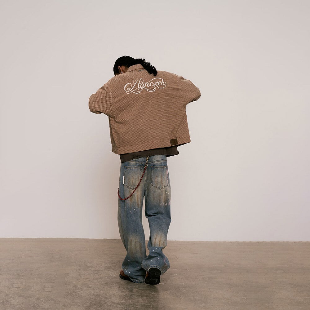 刺繡格紋外套 Embroidered Plaid Jacket