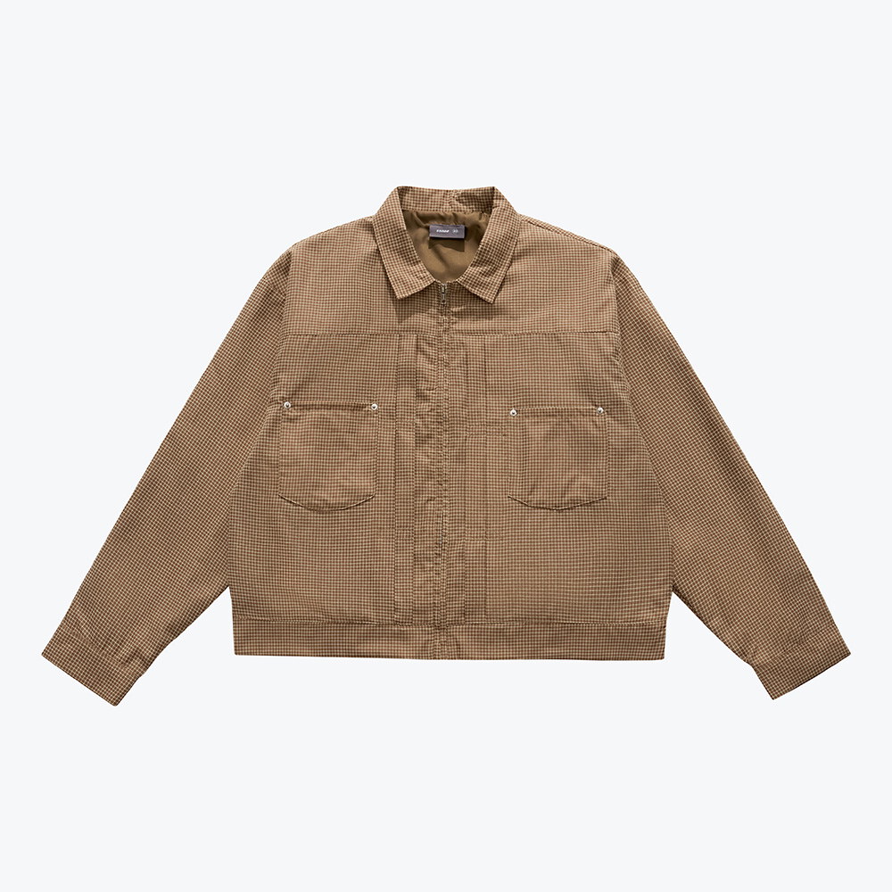 刺繡格紋外套 Embroidered Plaid Jacket