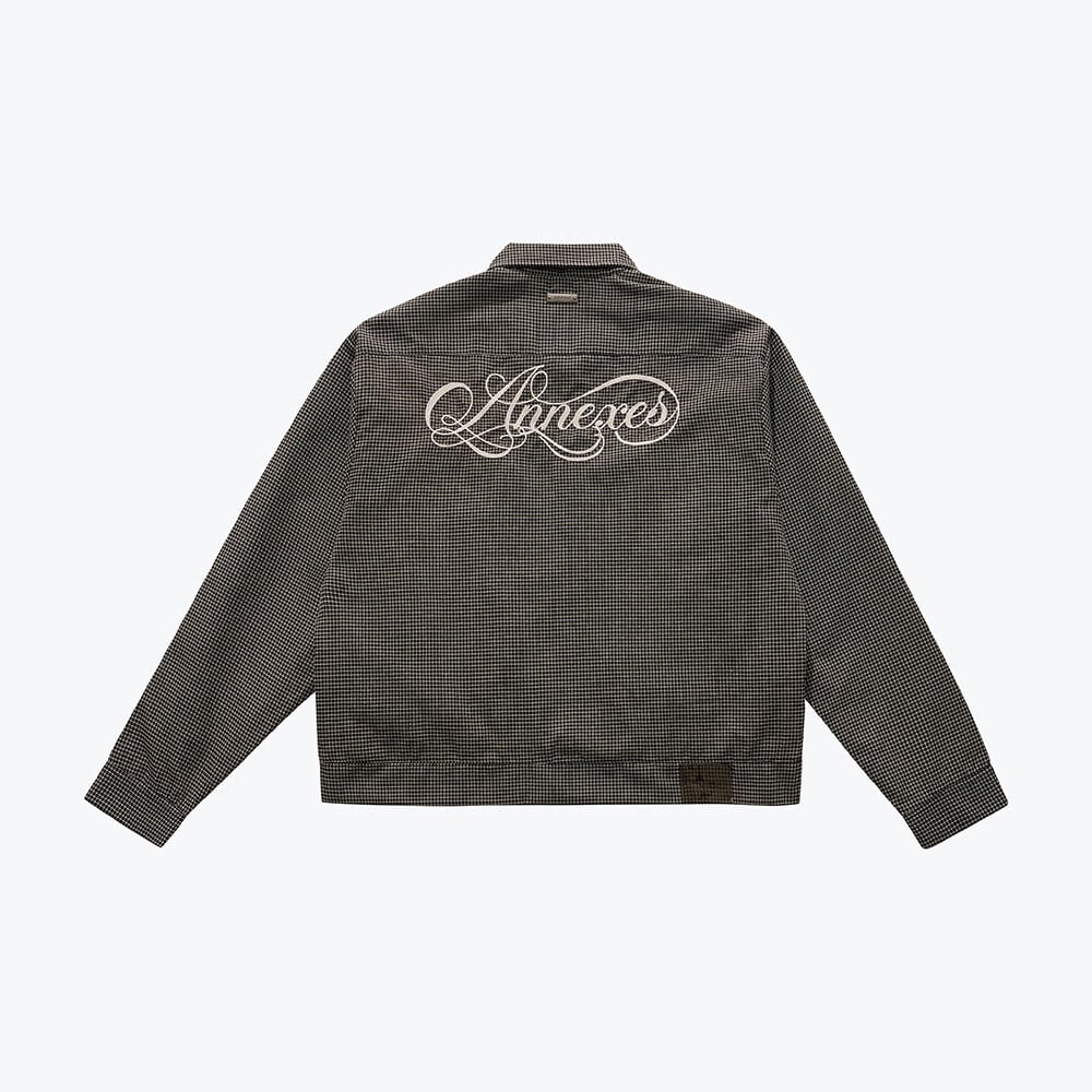 刺繡格紋外套 Embroidered Plaid Jacket