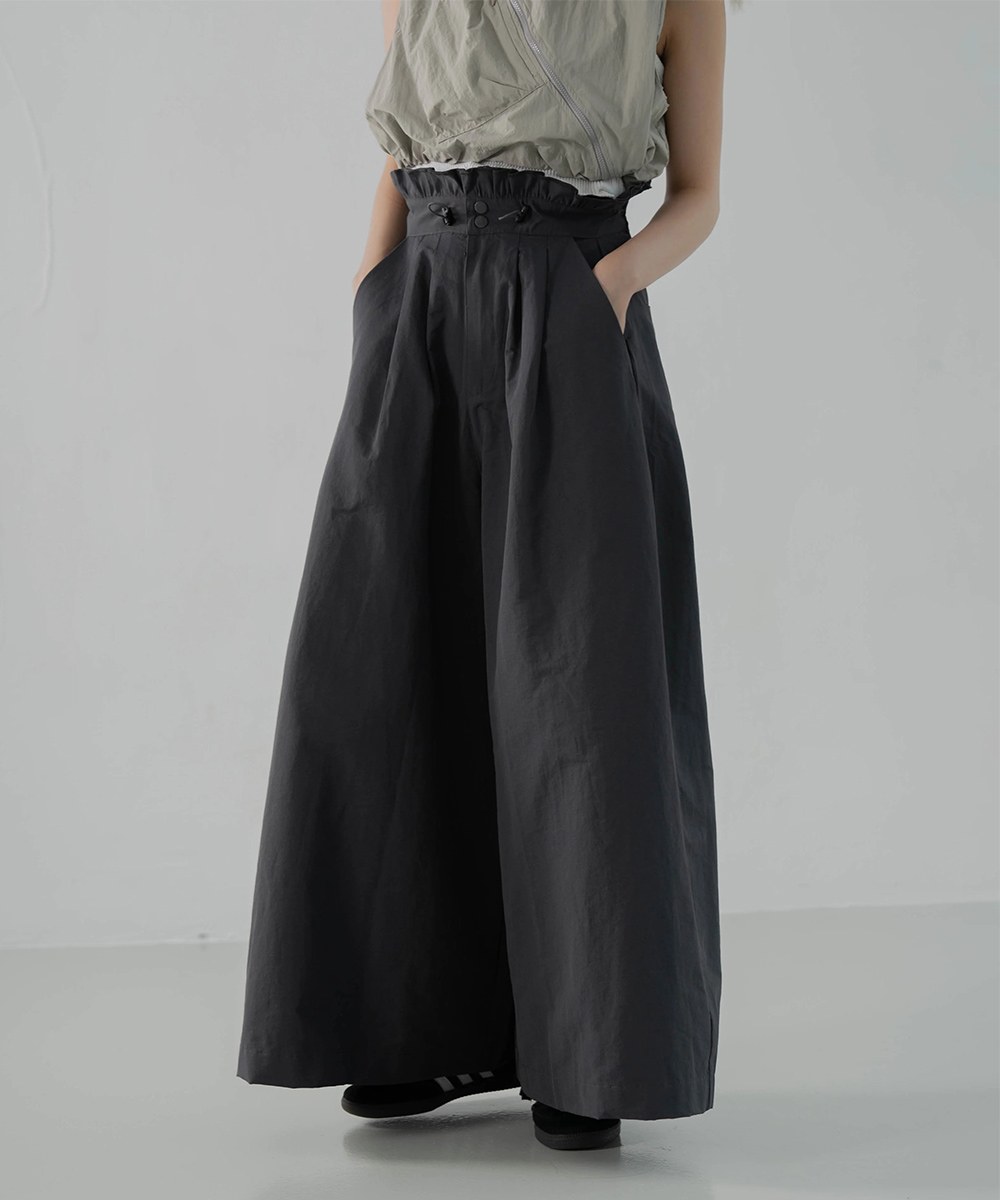 傘形抽繩長褲 Waffle High Waist Pants