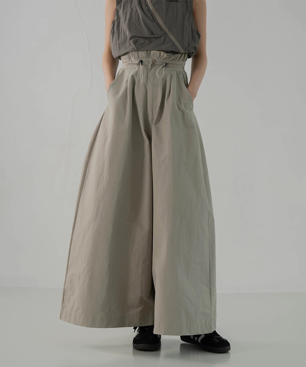傘形抽繩長褲 Waffle High Waist Pants