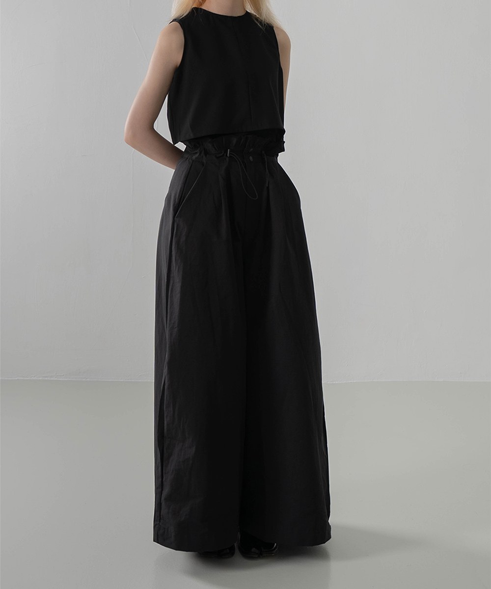傘形抽繩長褲 Waffle High Waist Pants
