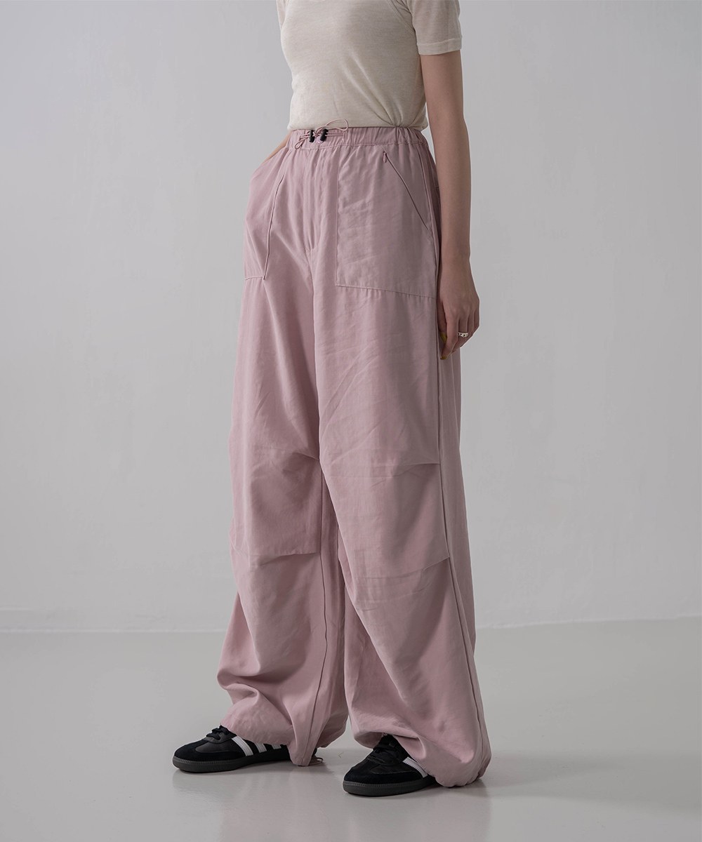 抽繩工裝褲 Wide Cut Cargo Pants Pink