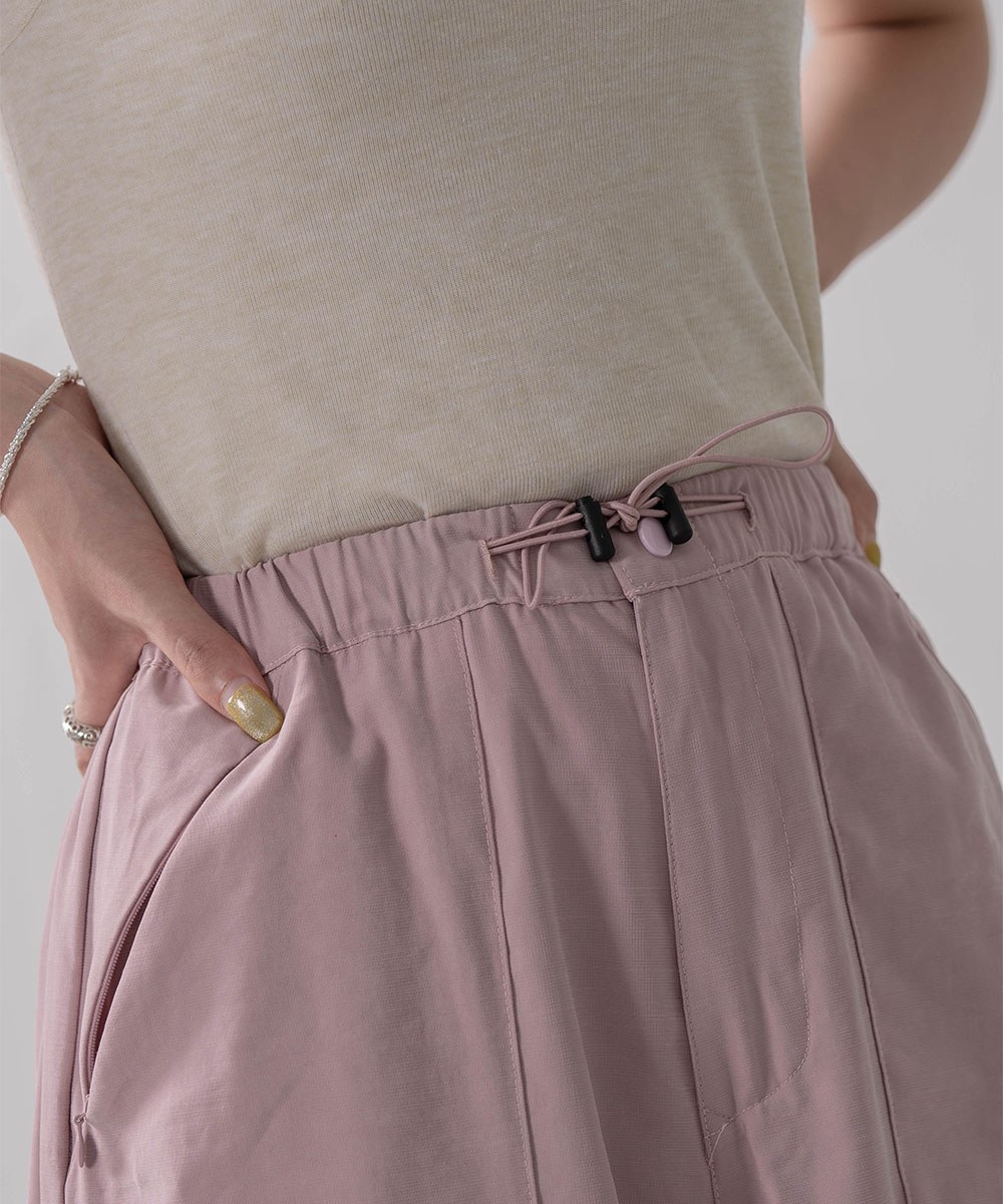抽繩工裝褲 Wide Cut Cargo Pants Pink
