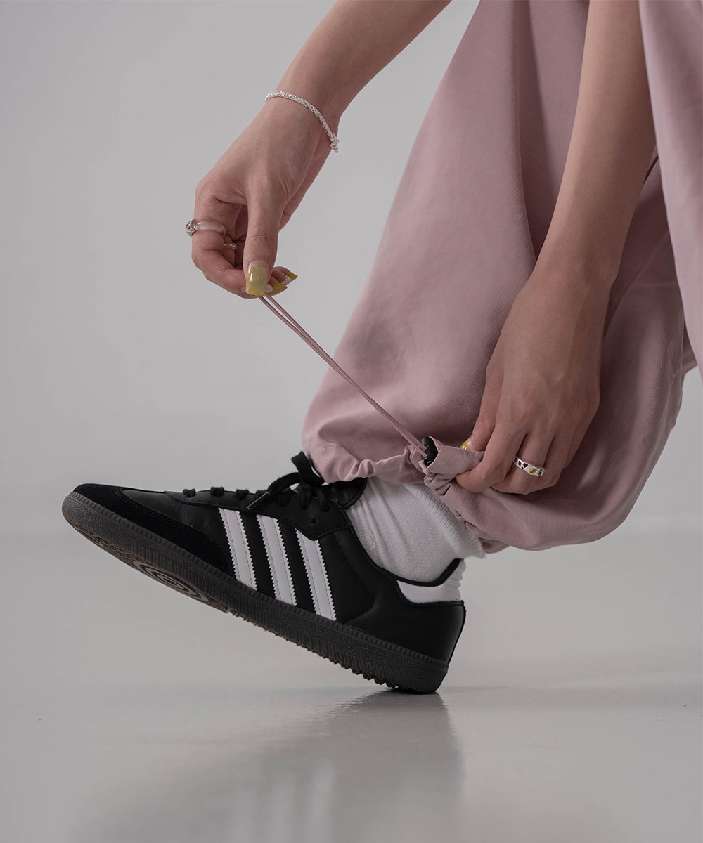 抽繩工裝褲 Wide Cut Cargo Pants Pink