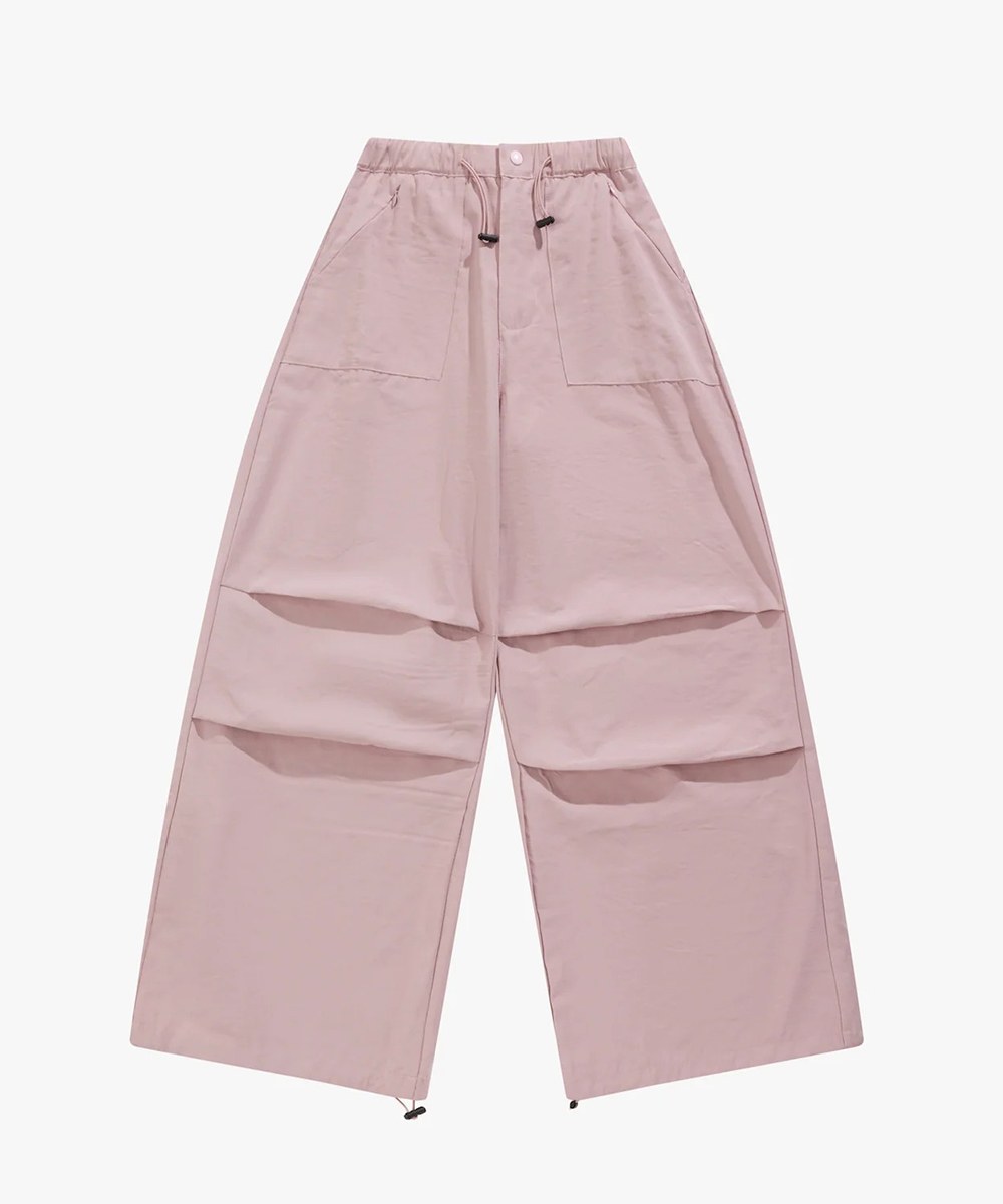 抽繩工裝褲 Wide Cut Cargo Pants Pink