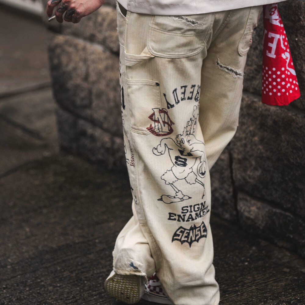sense x Katol 聯名塗鴉長褲 Graffiti Mud-Painter Pants