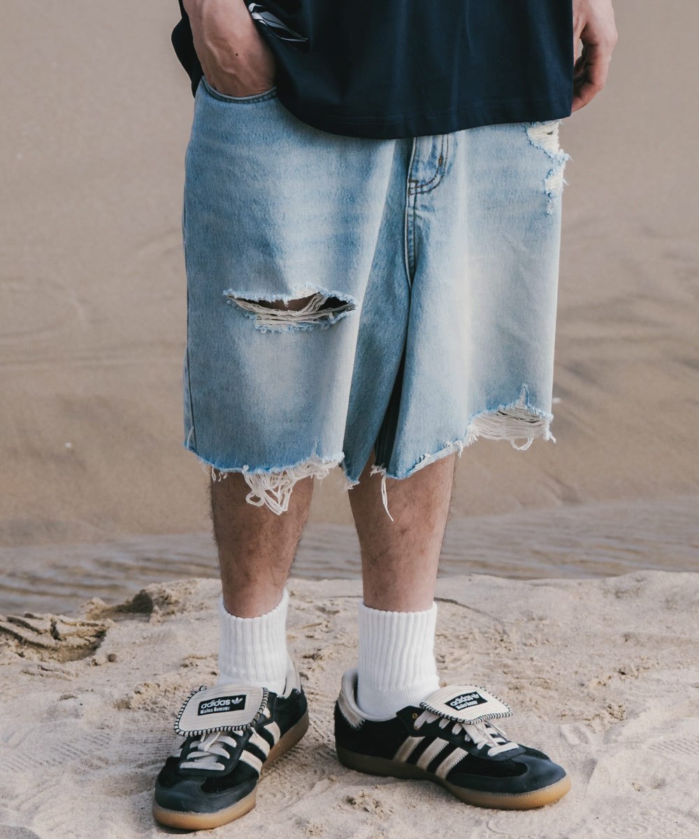 抽鬚牛仔短褲 DESTROYED DENIM SHORTS
