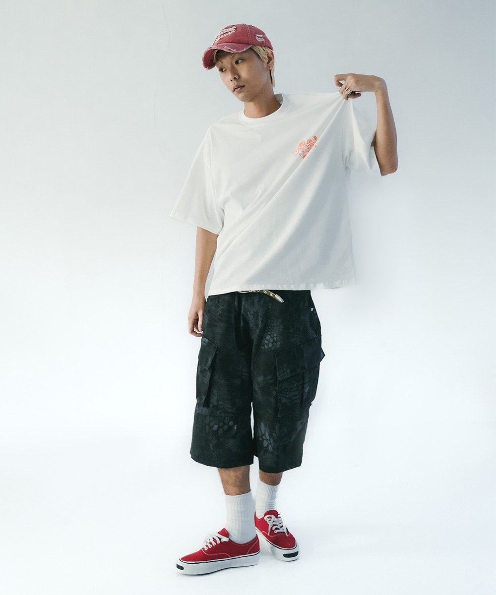 蛇紋工裝短褲 Snake Print Carpi Pants