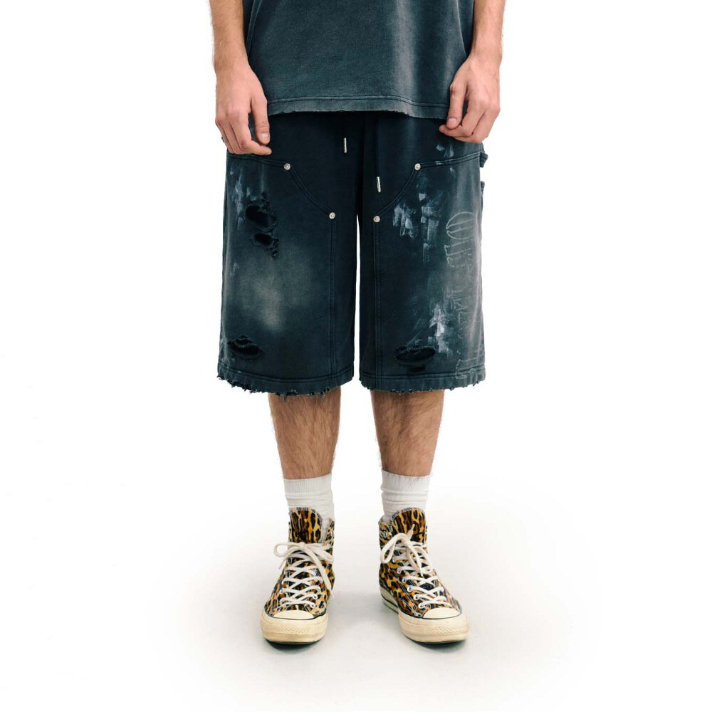 滴墨做舊棉質短褲 Drip Distressed Cotto Shorts