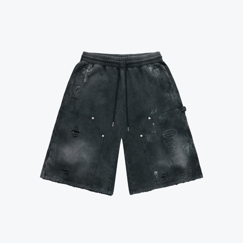 滴墨做舊棉質短褲 Drip Distressed Cotto Shorts