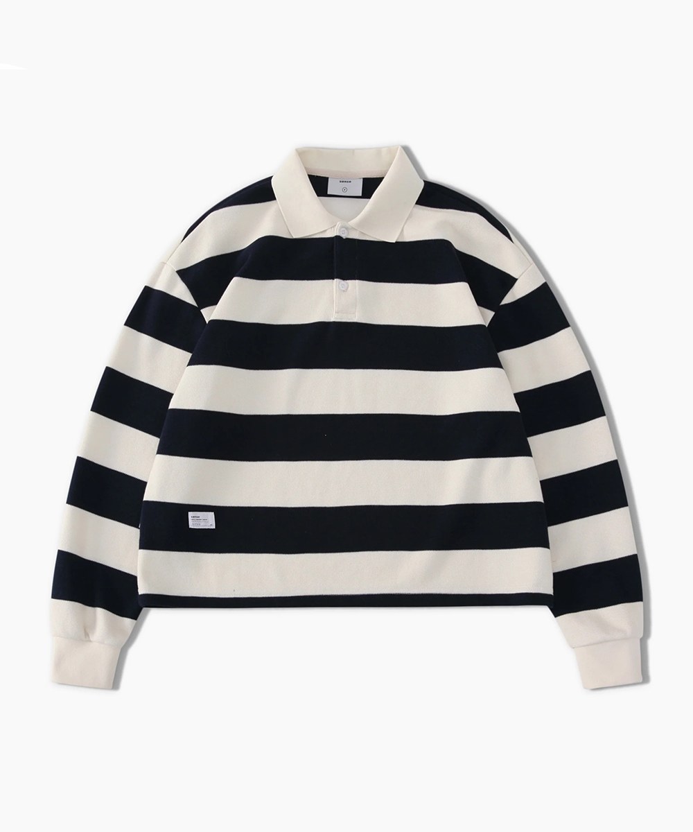 條紋Polo衫 Long Sleeve Polo Tee