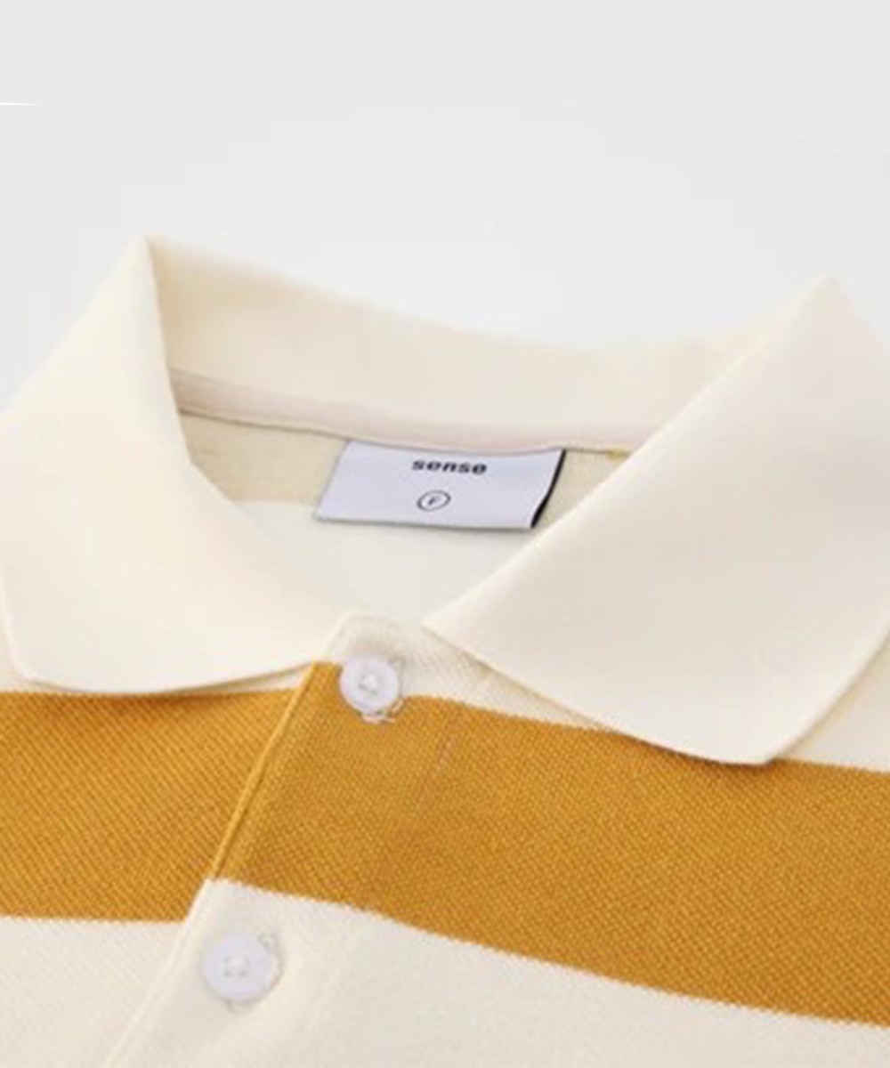 條紋Polo衫 Long Sleeve Polo Tee