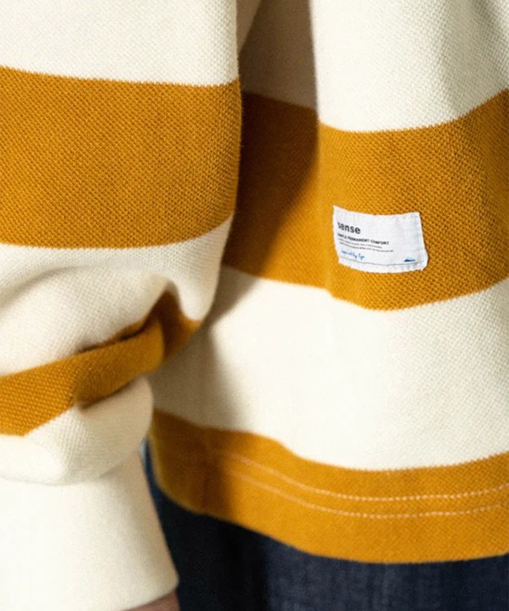 條紋Polo衫 Long Sleeve Polo Tee