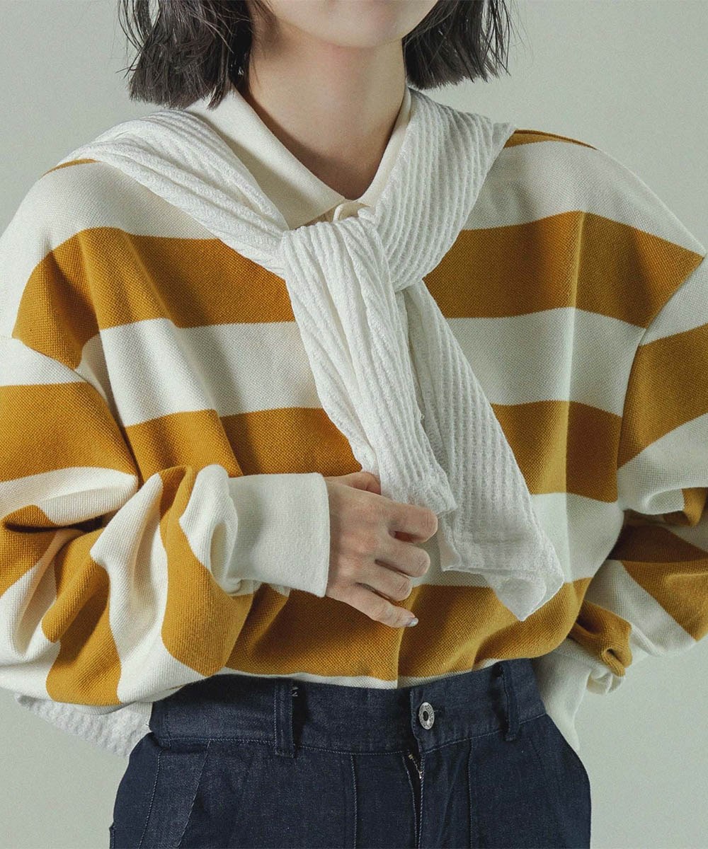 條紋Polo衫 Long Sleeve Polo Tee
