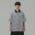 AGL3602-261 條紋Polo衫 Striped Raglan Half-Zip Polo