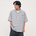CRV3333-262 OSAMU GOODS 聯名開領格紋短袖襯衫