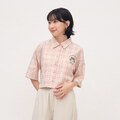 CRV3334-262 OSAMU GOODS 聯名格紋女裝短袖襯衫