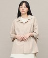 PLN3327-241 防潑水開領刺繡短袖襯衫