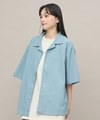 PLN3327-241 防潑水開領刺繡短袖襯衫