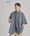 PLN3362-251 clip by clip OVERSIZE格紋短袖襯衫