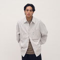 PLN3391-261 clip by clip OVERSIZE條紋牛津襯衫