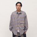 PLN3395-261 clip by clip OVERSIZE謎樣格紋襯衫