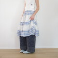 RON4001-262 拼接中長裙 FLORAL CHECK PATCHWORK MID SKIRT