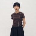 SAA0044-261 木耳邊抽繩上衣