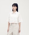 SAA3325-252 抽繩寬袖短版襯衫