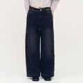 SAA4021-261 不收邊丹寧寬褲