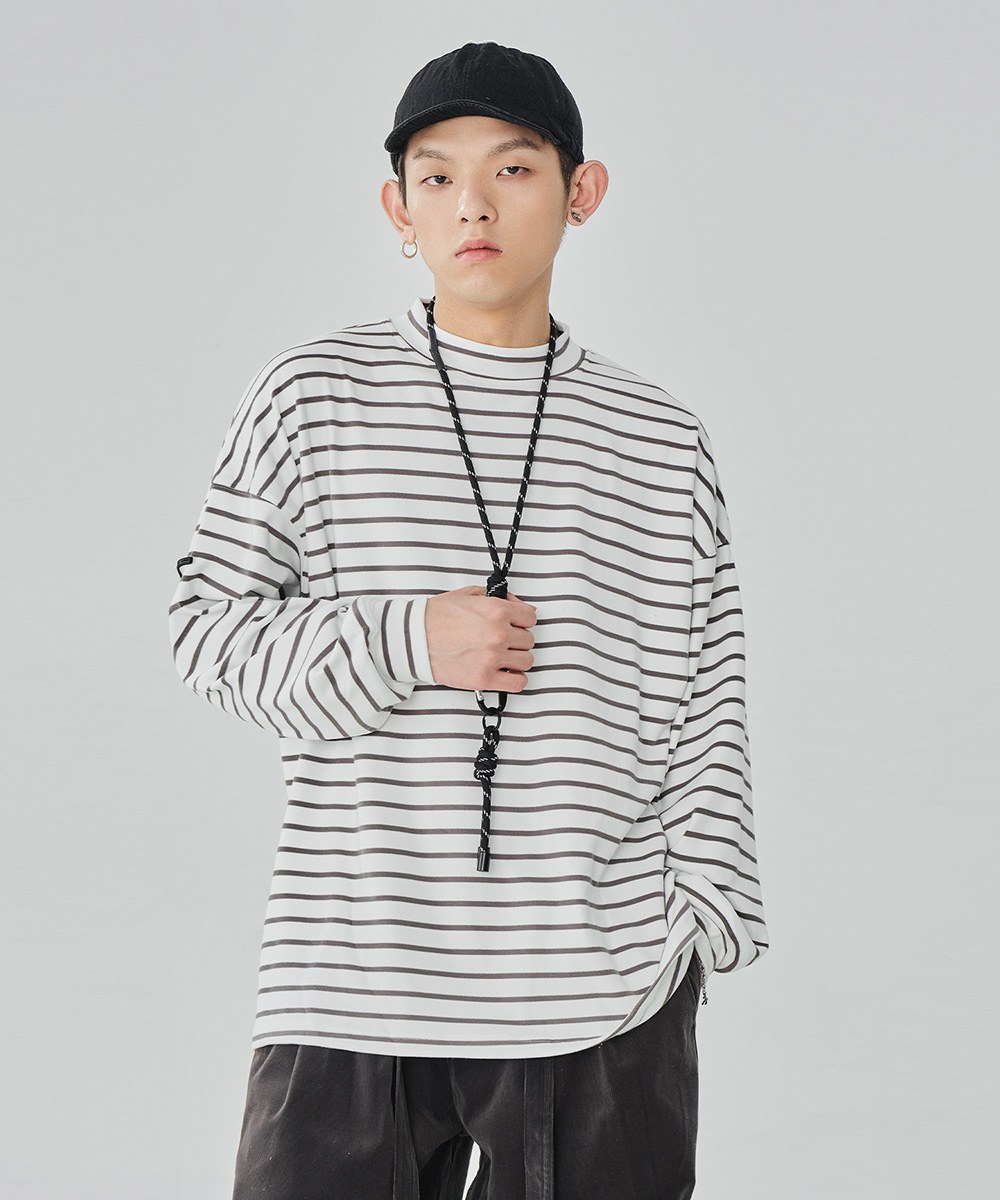 條紋長TEE TopBasics Striped Stretchable T-Shirt