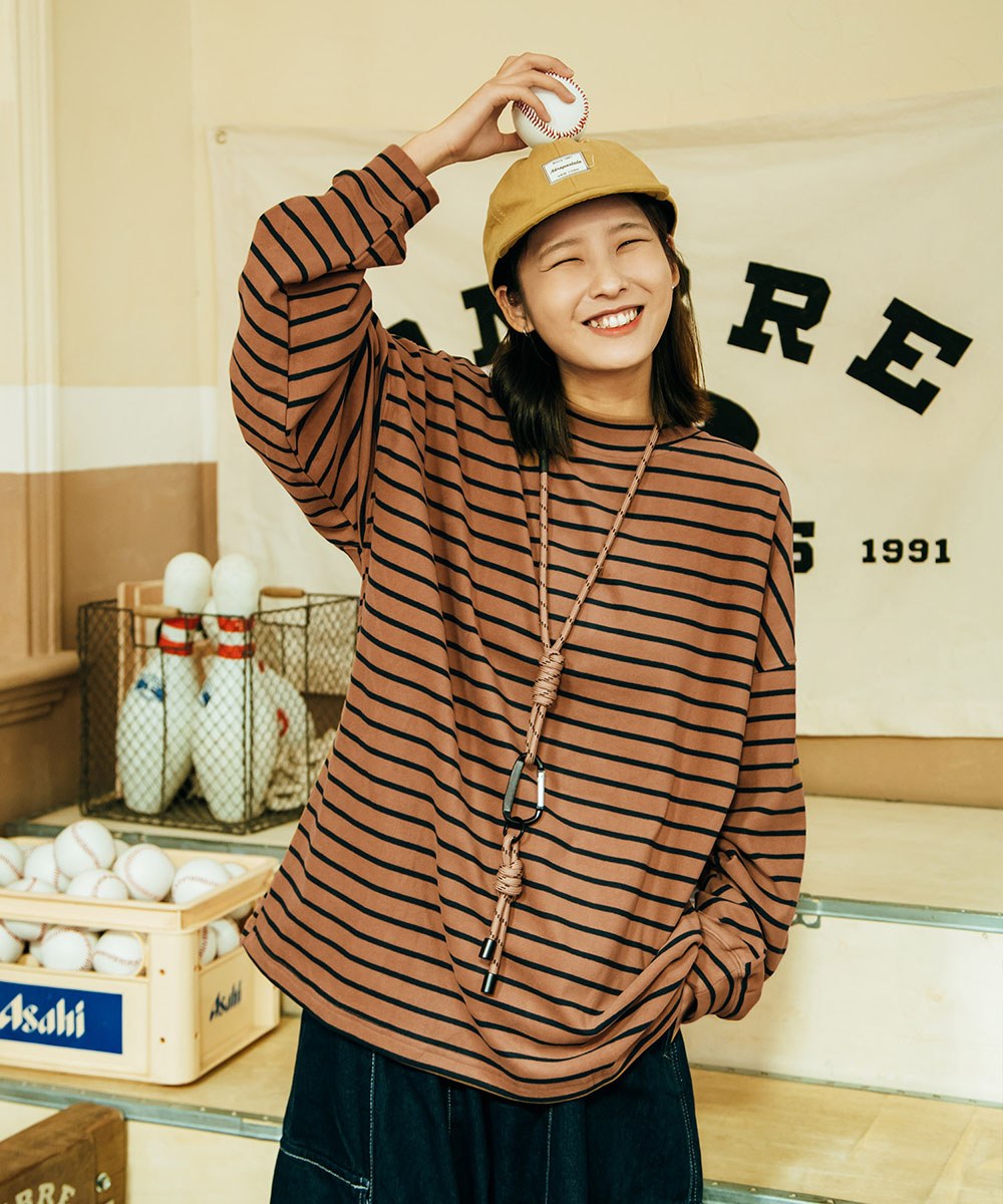 條紋長TEE TopBasics Striped Stretchable T-Shirt