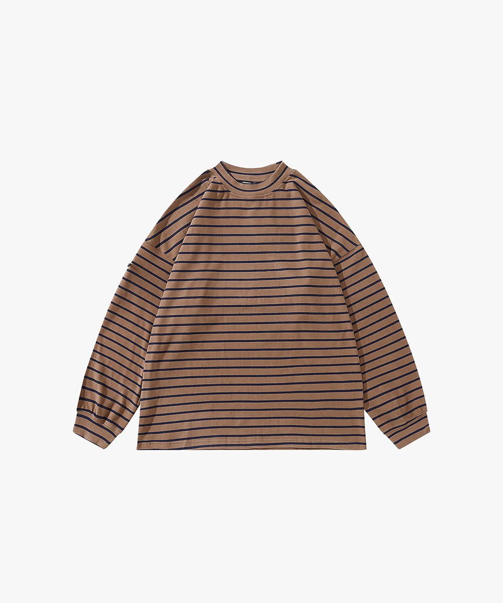 條紋長TEE TopBasics Striped Stretchable T-Shirt