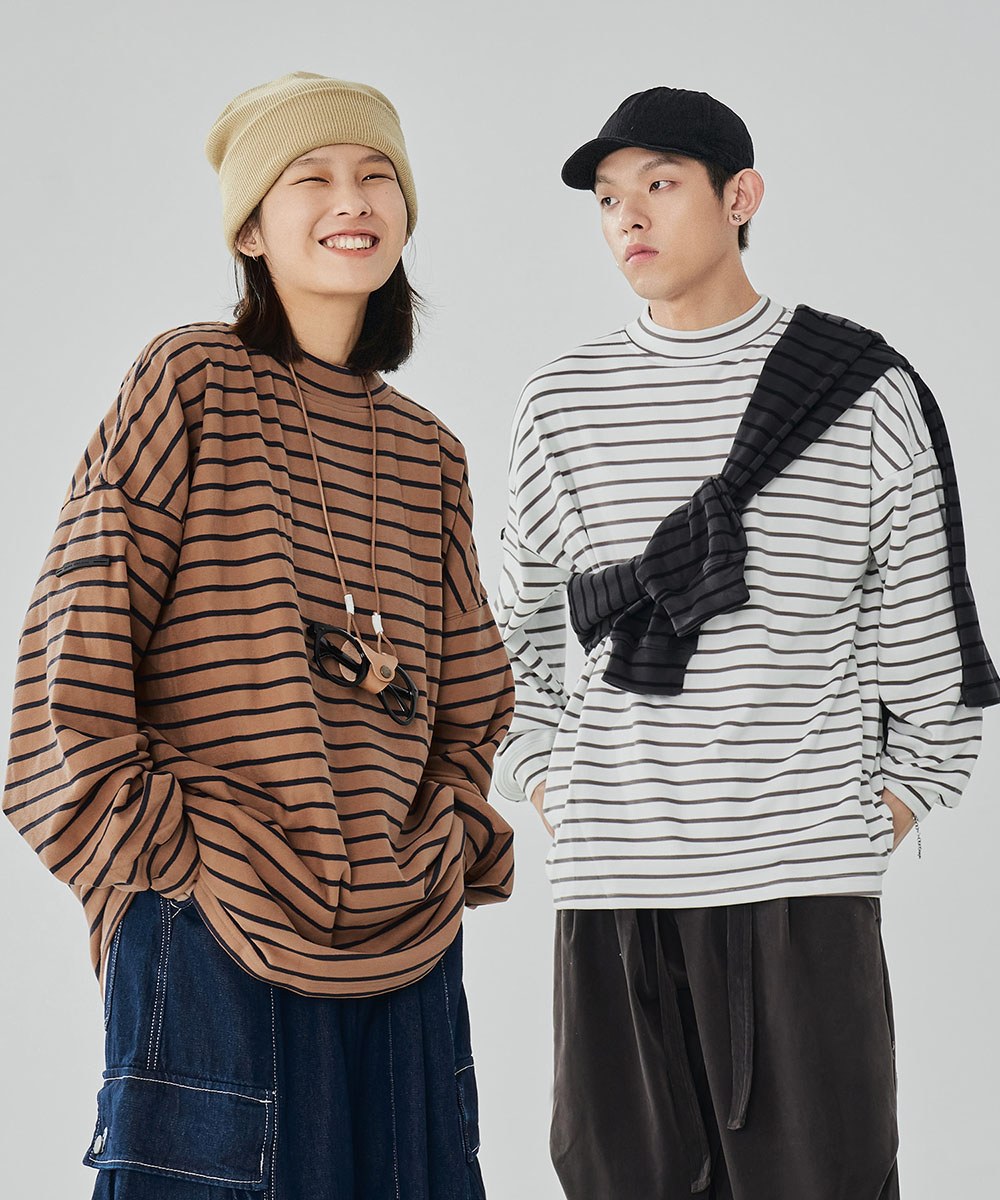 條紋長TEE TopBasics Striped Stretchable T-Shirt