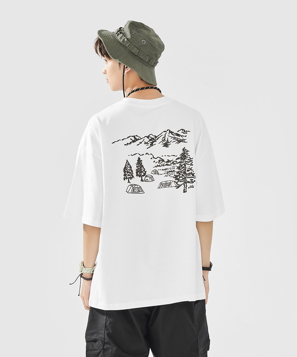 背後印花上衣 Contrast Pocket T-Shirt