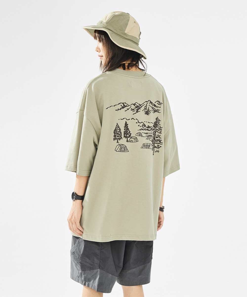 背後印花上衣 Contrast Pocket T-Shirt