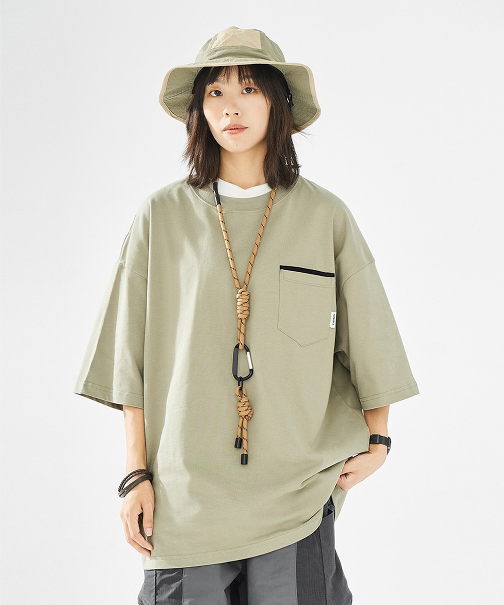 背後印花上衣 Contrast Pocket T-Shirt