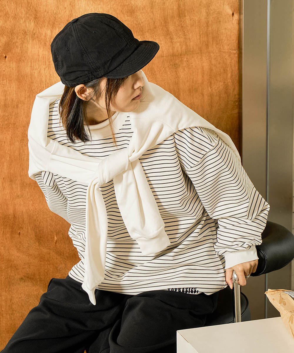 寬鬆條紋上衣 Oversized Waffle Striped T-Shirt